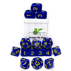 Role 4 Initiative - Opaque Dark Blue/Yellow Numbers Arch'D4 15pc